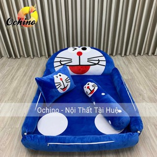 Giường Nệm Thú Cho Bé Mẫu Doremon dáng nôi xinh xắn 1m1-1m6 dày 5cm (Có SẴn)