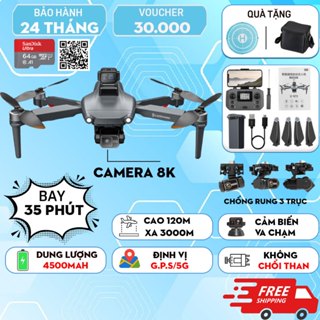 Máy bay flycam L600 pro max, drone GPS điều khiển từ xa chống rung 3 trục, phờ lai cam, plycam