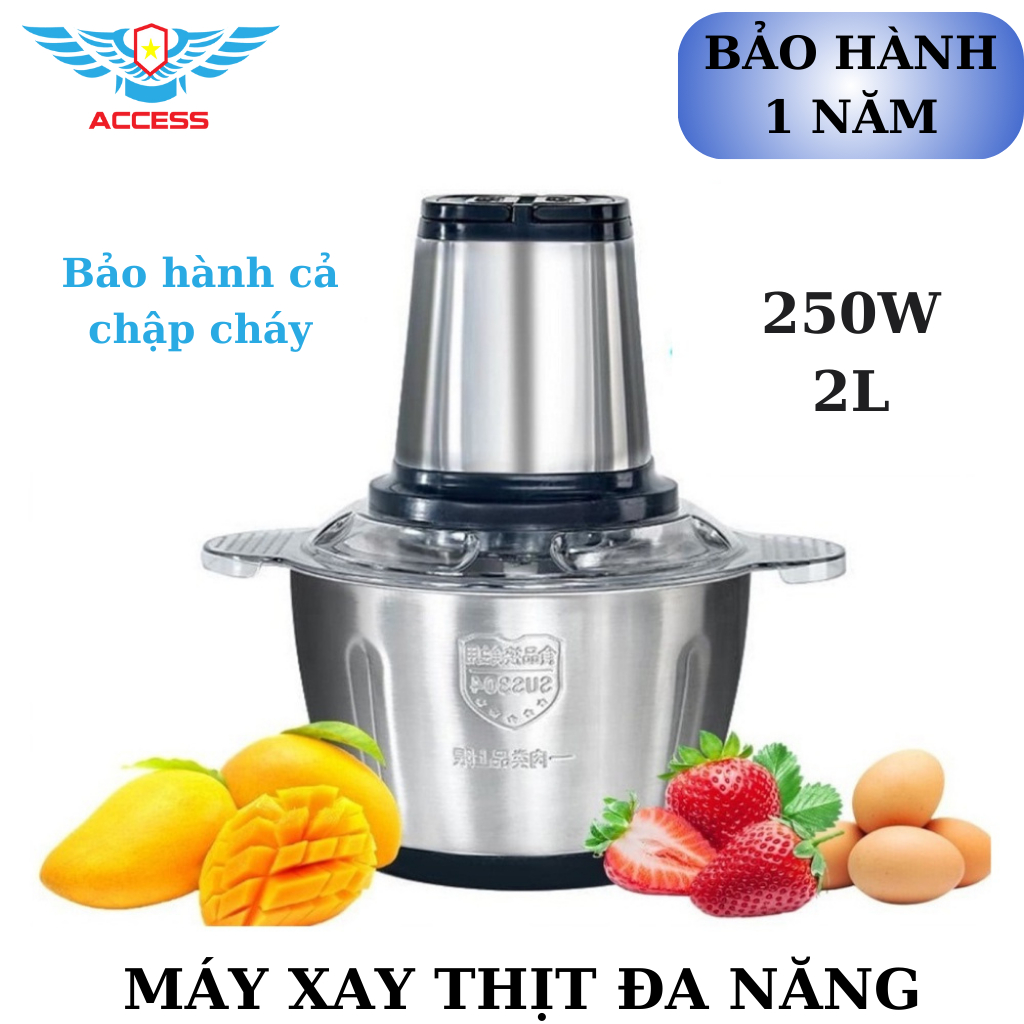 [BH 1 NĂM] Máy Xay Thịt, Máy Xay Thực Phẩm Đa Năng 4 lưỡi - Thể Tích 2L - KITCHEN EXPERT Công Suất 250W