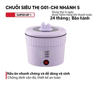 Nồi Lẩu Điện Mini Đa Năng 1.5L, Ca nấu mì, Công Suất 500W Chống Dính