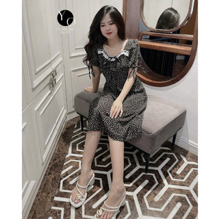 Đầm hoa nhí bigsize 55-85kg đầm hoa bigsize dáng dài phối ren xẻ tà hottrend đi chơi, đi dạo phố YOHOMI DBS03