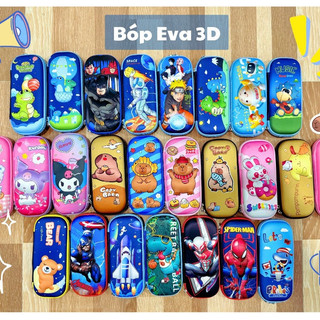 Bóp viết, hộp bút nhựa cứng Eva 3D cao cấp, chống sốc & chống nước màu hồng dễ thương cho bé gái