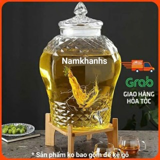 Bình ngâm rượu thủy tinh có van 6 lít Giao Hàng Trong Ngày