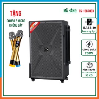 Loa kéo Dalton TS-15G700X công suất lớn 700w bass 40 4 tấc | Tặng kèm cặp micro hát karaoke cao cấp