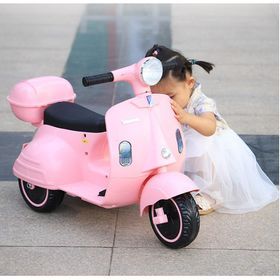 Xe máy điện Vespa  dùng  cho trẻ từ 2 đến 5 tuổi có chân ga có đèn có nhạc phát sáng sinh động dễ