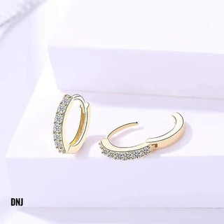 bông tai bạc 1 hàng đá xi vàng