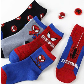  Lố 10 Đôi Tất Cổ Cao Siêu Nhân Anh Hùng Người Nhện Cho Bé Trai Tất Vớ 1-12 Tuổi Cotton TTeT02 