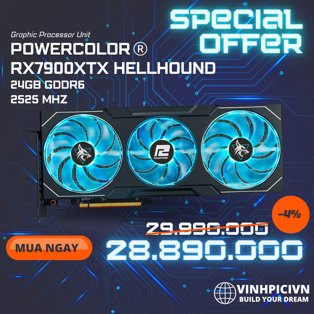 Card màn hình POWERCOLOR RX 7900XTX HELLHOUND [NEW]