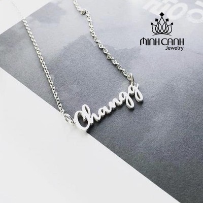Dây Chuyền Bạc Nữ Khắc Chữ Theo Yêu Cầu Minh Canh Jewelry