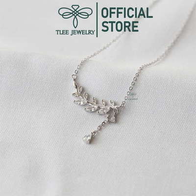 Dây chuyền bạc nữ TLEE tán lá đính đá cá tính TLEE JEWELRY D0176
