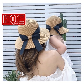 Mũ đi biển, Nón cói đi biển cho mẹ và bé siêu hót HQC09