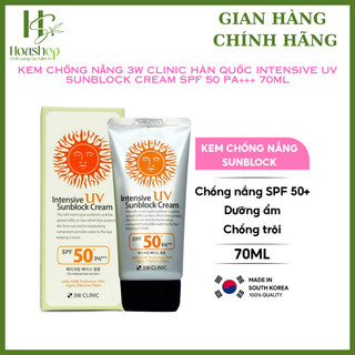 Kem Chống Nắng 3W Clinic Intensive UV Sunblock Cream Spf 50+/Pa+++ 70ml