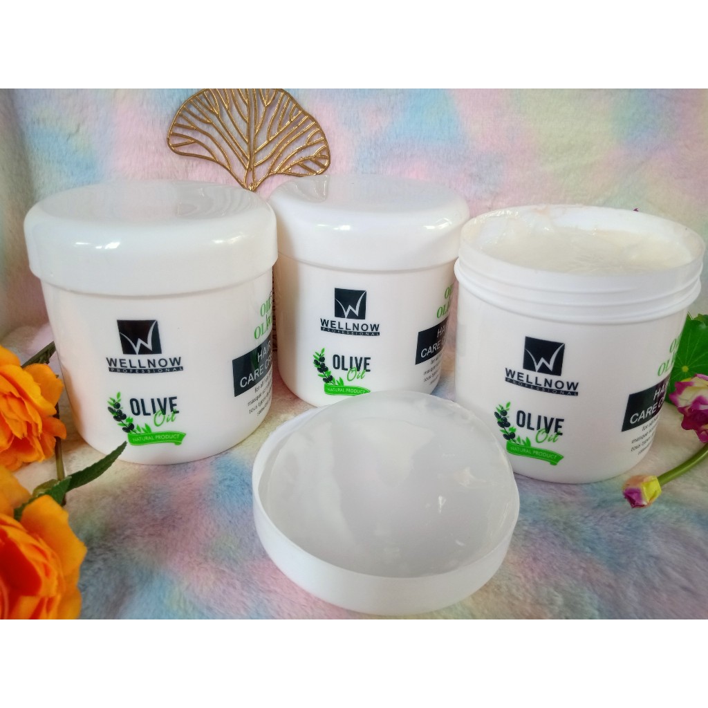 Dầu hấp tóc wellnow hủ màu trắng Olive 1000ml