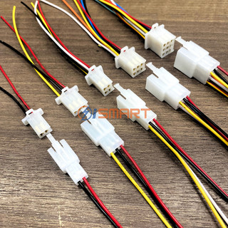 TV13 - (1 BỘ) Dây Jack nhựa xe máy 2P-3P-4P-6P-9P đã bấm sẵn Cos & dây điện (15cm), jack 2.8mm