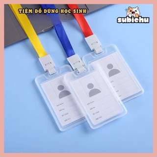  Thẻ Học Sinh Khổ Dọc Đeo Bảng Tên Kèm Dây Đeo Chất Liệu Nhựa Trong Suốt Subichu 