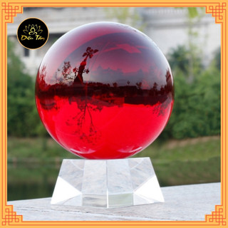 Quả cầu phong thủy pha lê màu đỏ size 8cm 10cm hợp mệnh Thổ, mệnh Hỏa đồ phong thủy trang trí