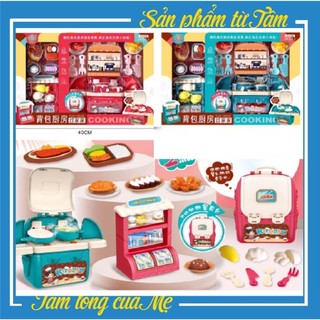 Bộ Đồ Chơi Balo Nấu Ăn Đồ Dùng Nhà Bếp 2In1