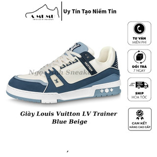 Giày sneaker Louis Vuitton Trainer phối Trắng Xanh LA on web fullbox bill thẻ phụ kiện mới nhất 2023