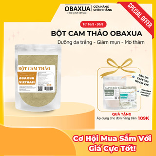 Bột Cam Thảo OBAXUA Nguyên Chất - Mặt Nạ Dành cho Mặt và Body Giúp Dưỡng Trắng Da, Giảm Mụn, Mờ Thâm, Trẻ Hoá Da