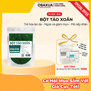 Bột Tảo xoắn đắp mặt nạ OBAXUA nguyên chất - mặt nạ giúp trẻ hóa da, mờ nhăn, ngừa mụn