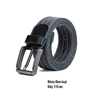 Thắt lưng nam - Chất liệu vải bố cavas-Size 3.5 x 115cm dày 0.4 cm - Khóa kim loại vuông bạc - phong cách bền đep.