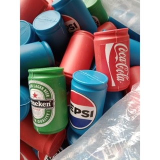 10 Lon Bia/Pepsi/Cocacola/bò húc/7up 4.5cm x 4.5cm x 8.5cm - Đồ chơi nấu ăn cân kí dành cho bé iu