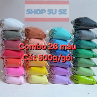 Cát màu tô tranh cát. Combo 26 màu. Mỗi gói 500g