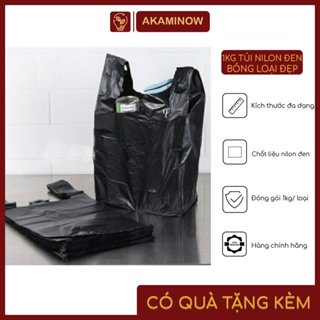  1kg Túi nilon đen gói hàng Túi bóng đen đựng rác các loại 