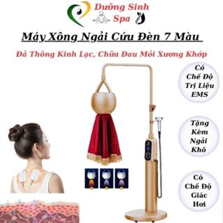 Máy Xông Ngải Cứu Đèn 7 Màu Cao Cấp Có Chế Độ Giác Hơi Và Trị Liệu EMS ( BH 12th )
