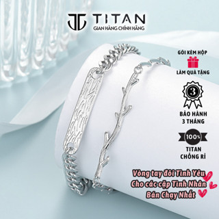 Vòng tay đôi nam nữ cây liễu, lắc tay đôi tình yêu quà tặng bạn nữ, dây chuyền bạc unisex Titan Shop