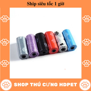 [RẺ VÔ ĐỊCH] Cuộn/ túi nilon tự hủy đựng hốt phân cho thú cưng chó mèo hình bàn chân.