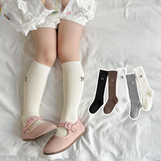  Tất đùi cho bé gái Tất vớ dài Thêu Nơ nhí chất len tăm mềm mịn cho bé từ 2-12 tuổi dễ phối đồ TGN 