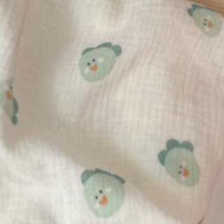 vải xô muslin 2 lớp cao cấp loại 1 hình con gà xanh may quần áo,khăn tắm cho bé
