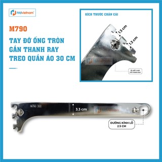 TAY ĐỠ ỐNG INOX TRÒN GẮN THANH RAY TREO QUẦN ÁO M790
