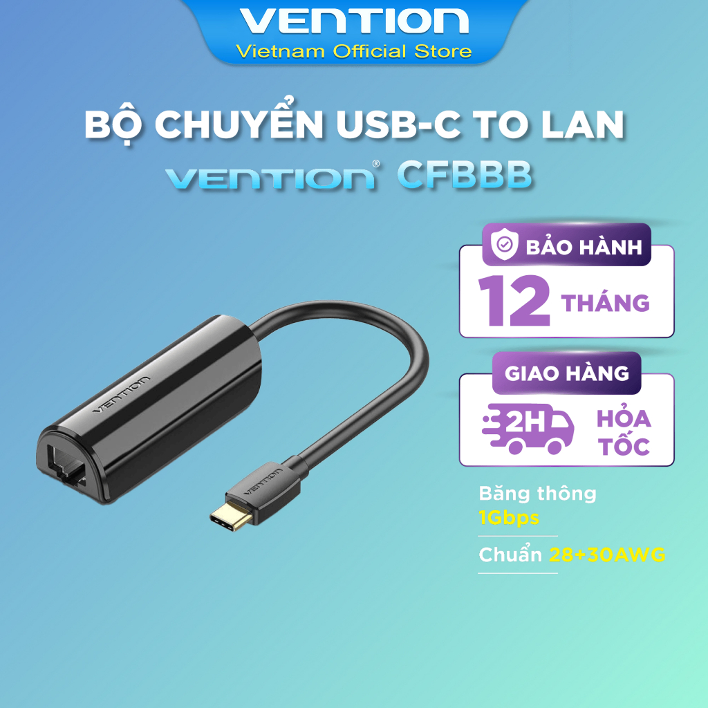 Bộ chuyển đổi USB-C to Gigabit Ethernet VENTION CFBBB (1Gbps)