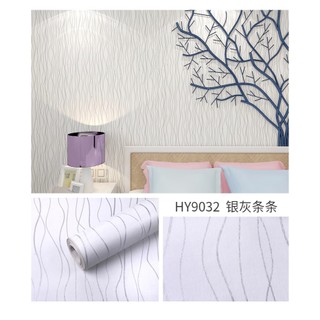 Decal giấy dán tường 10M sợi chỉ trắng khổ 45cm keo sẵn, sang trọng