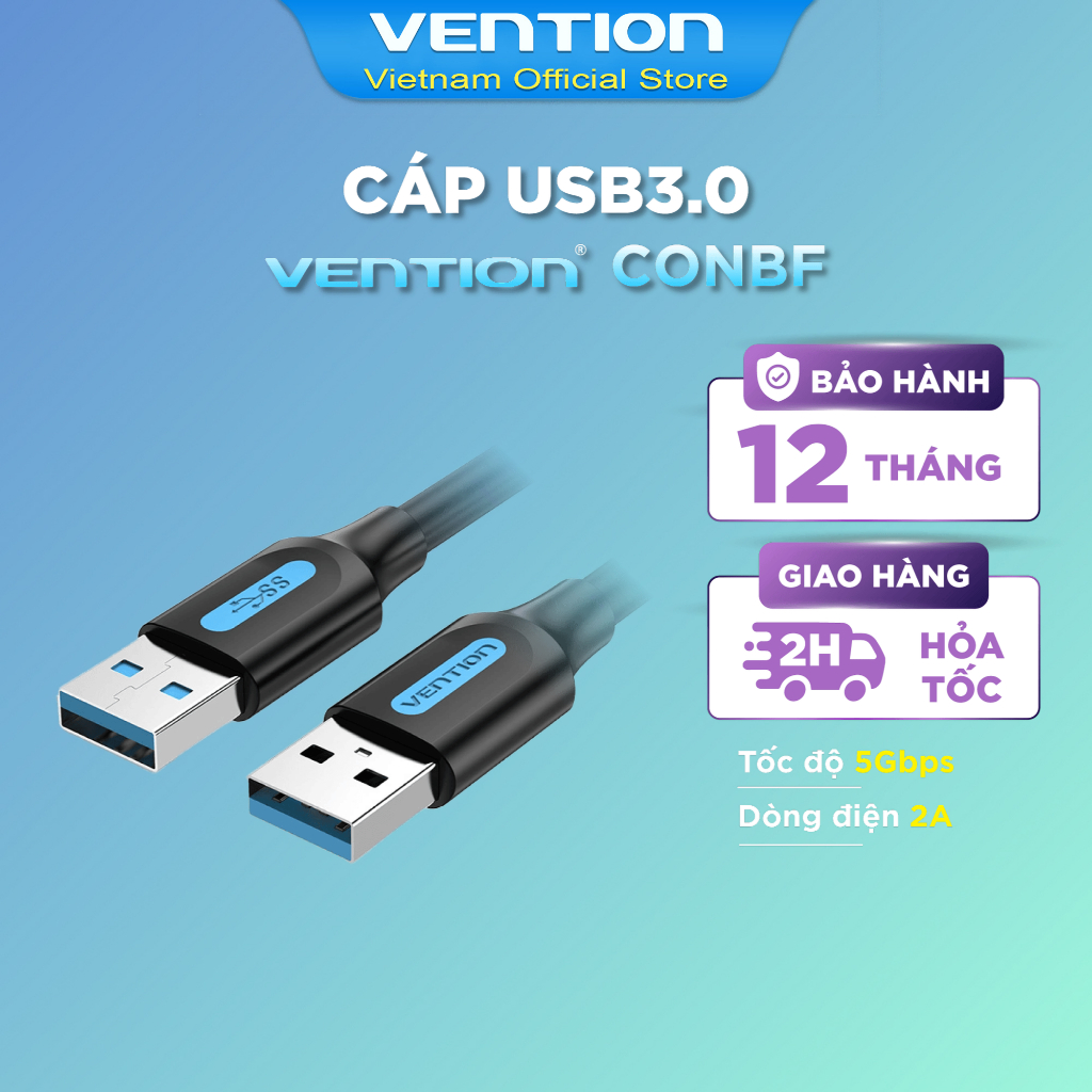 Cáp Nối Dài USB3.0 VENTION CONBF (1m, USB 3.0 A Male to A Male)