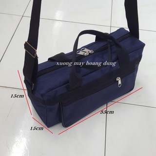 Túi đựng đồ nghề dụng cụ sữa chữa ngang nhí loại tốt _ xanh đen