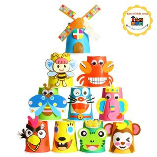 [CHỌN MÀU] Set 10 Cốc Giấy, Ly giấy Nhiều Màu Làm Thủ Công Phân loại mầu sắc Cho Bé