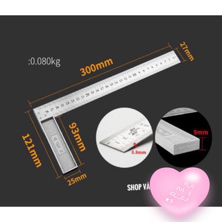 Thước Ke Vuông Góc inox 30cm, thước ke góc 90 độ