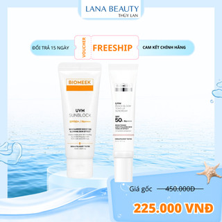 Kem chống nắng BIOMEEK huyết tế bào UVM SUNCREAM che khuyết điểm nâng tone SPF 50+ 40ml DadeStore