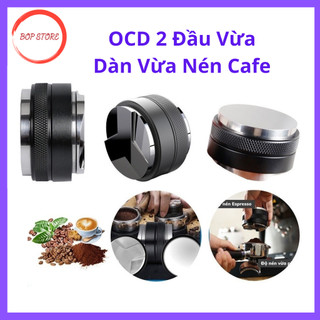 Tamper ocd 2 đầu dàn và nén cafe espresso inox 304 size 51/53-54/58mm