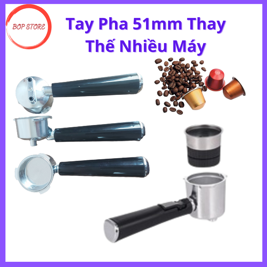 Tay Pha đôi máy pha  51mm Winci CM6863-CM6826- CM3000- CM3010, Tay Pha 2 IN1 Viên Nén+ Bột