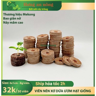 50 viên nén xơ dừa ươm hạt giống thương hiệu Mekong