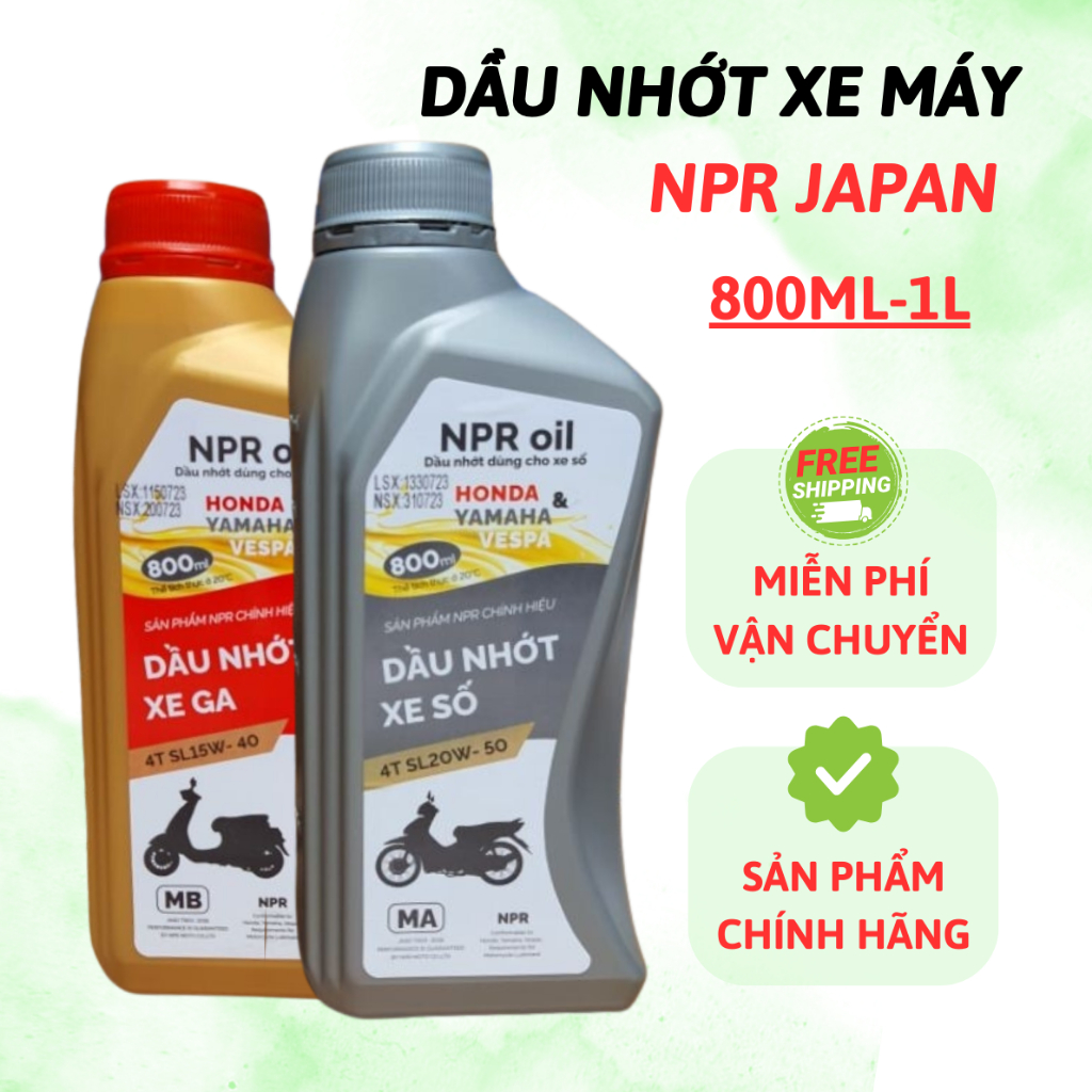 Nhớt xe máy - Nhớt xe tay ga, xe số - Dầu nhớt xe máy chính hãng NPR JAPAN