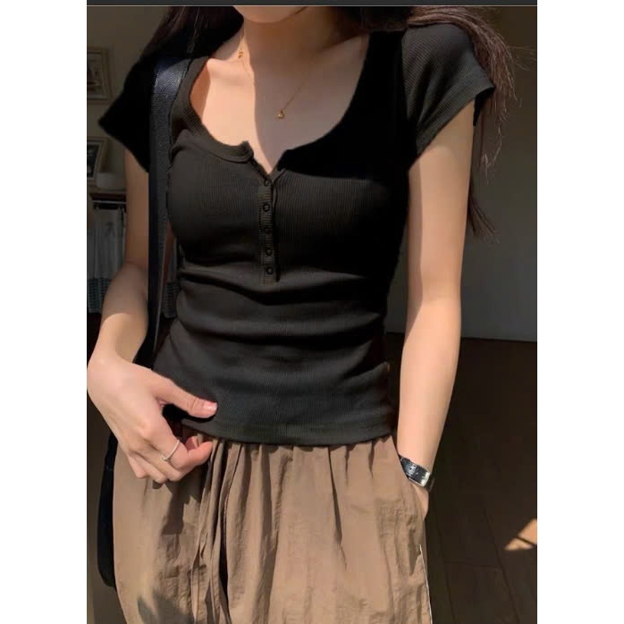 [Choice] Áo Thun Dáng Ôm HT26 Cổ Bấm Cúc Vải Mềm Mịn, Co Giãn Cao | BigBuy360 - bigbuy360.vn