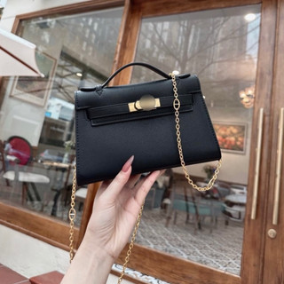 Túi xách nữ túi đeo chéo H size 22 quai dẹt da sần full box - Zenistore
