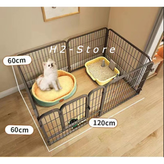 Chuồng chó - Bộ 5 tấm + 1 cửa ghép lưới nan ống xịn xò (5 size) sắt sơn tĩnh điện dành cho chó lớn - H2 Store