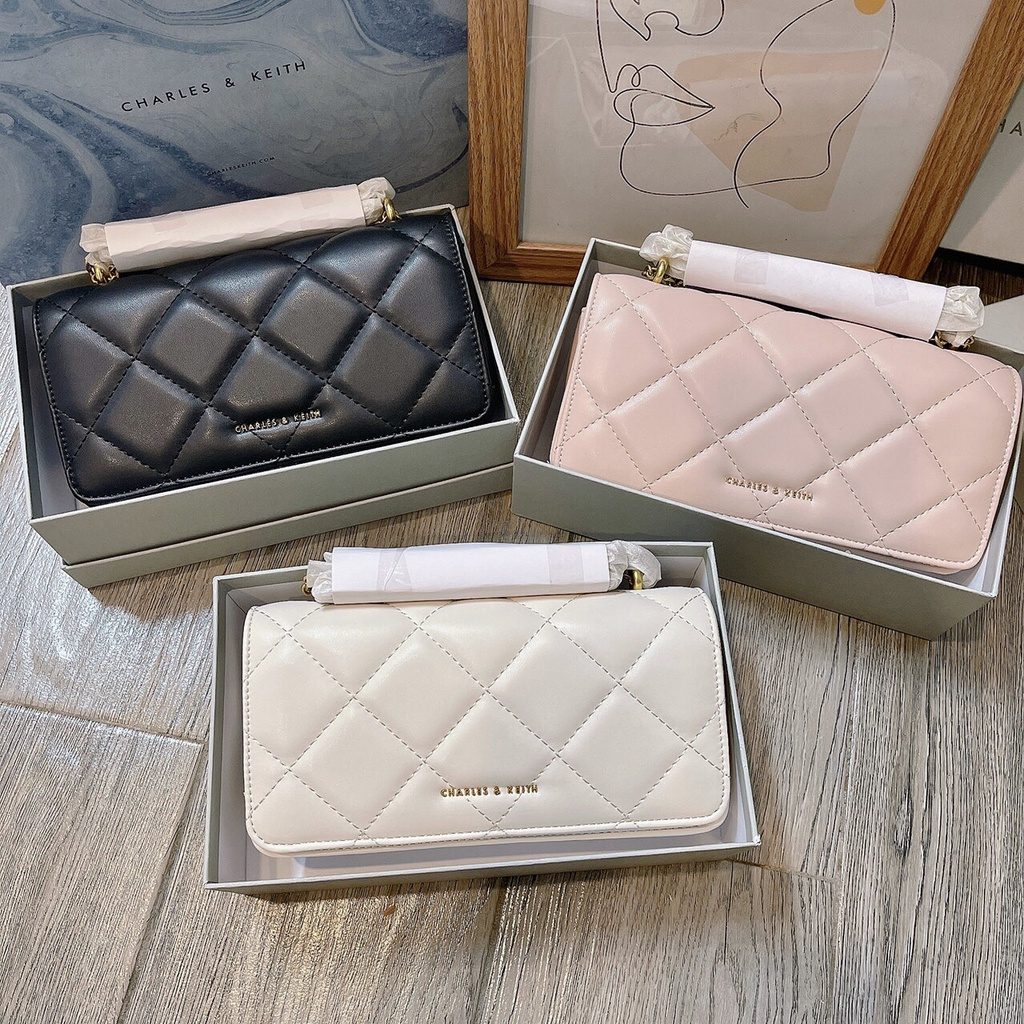 Túi xách cnk trần trám xuất dư full box Túi cnk kẹp nách size 20 full box - ZENI.STORE