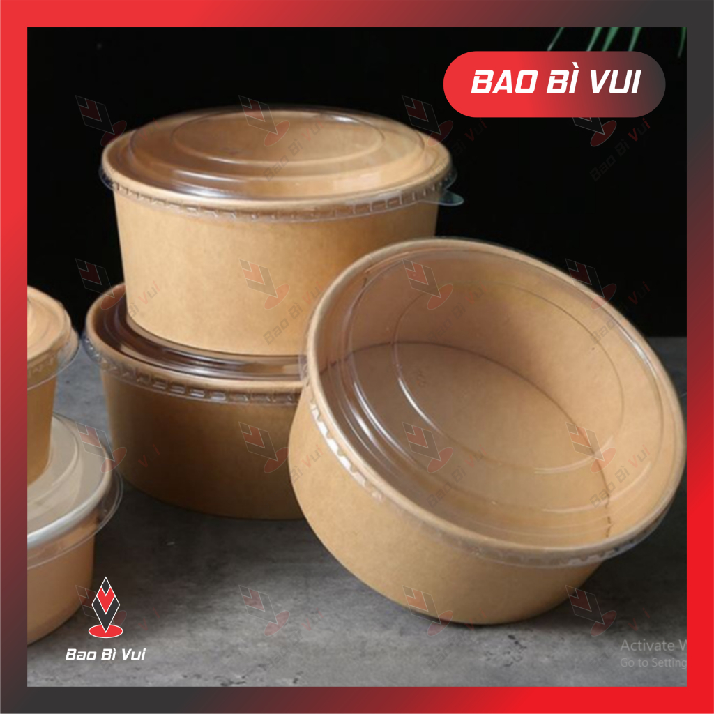 [50] Tô giấy  Tô giấy Kraft 750 /1000 ml - BAO BÌ VUI